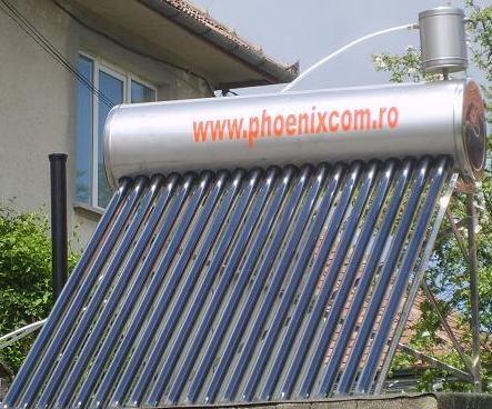 PANOU SOLAR CU 16 TUBURI CONDUCTOARE SI REZERVOR NEPRESURIZAT